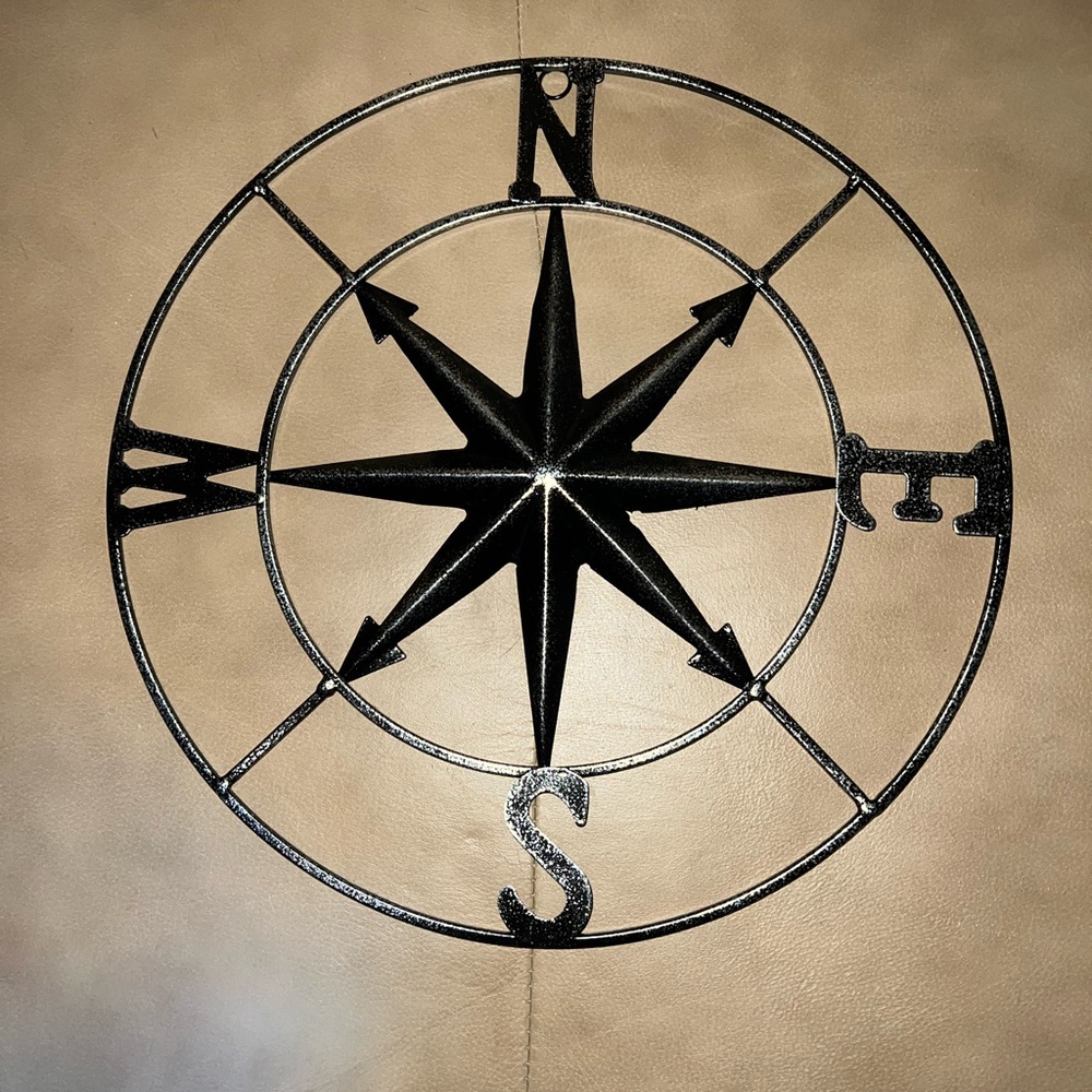 *5/25* Black Metal Compass Wall Decor
